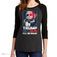 Donald Trump 2024 I'll Be Back Women's Tri-Blend 3/4-Sleeve Raglan Shirt thumb 2