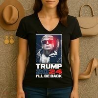 Donald Trump 2024 I'll Be Back Women's V-Neck T-Shirt thumb 3