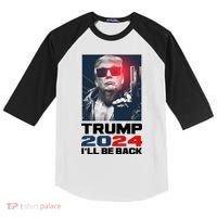 Donald Trump 2024 I'll Be Back Kids Colorblock Raglan Jersey thumb 0