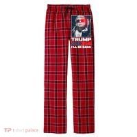 Donald Trump 2024 I'll Be Back Men's Flannel Plaid Pajama Pants thumb 0