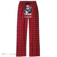Donald Trump 2024 I'll Be Back Women's Flannel Plaid Pajama Pants thumb 0