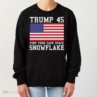 Donald Trump 45 Find Your Safe Space Snowflake USA Women's Sweatshirt thumb 0