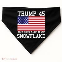 Donald Trump 45 Find Your Safe Space Snowflake USA USA-Made Doggie Bandana thumb 0