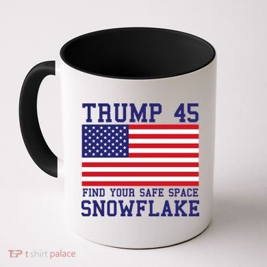 Donald Trump 45 Find Your Safe Space Snowflake USA Coffee Mug