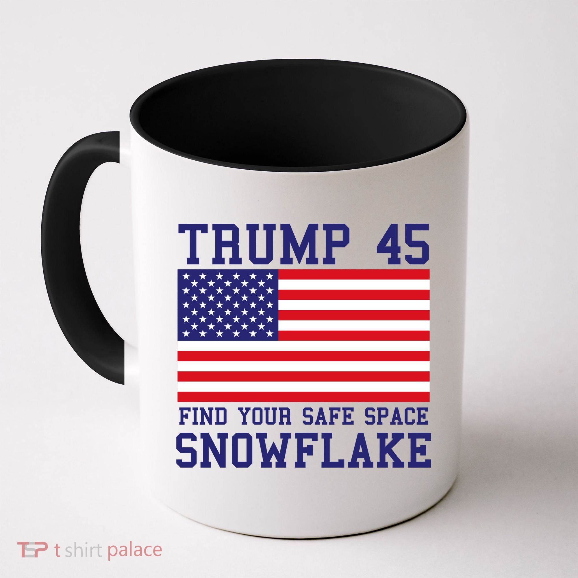 Donald Trump 45 Find Your Safe Space Snowflake USA Coffee Mug