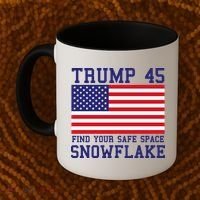 Donald Trump 45 Find Your Safe Space Snowflake USA Coffee Mug thumb 2