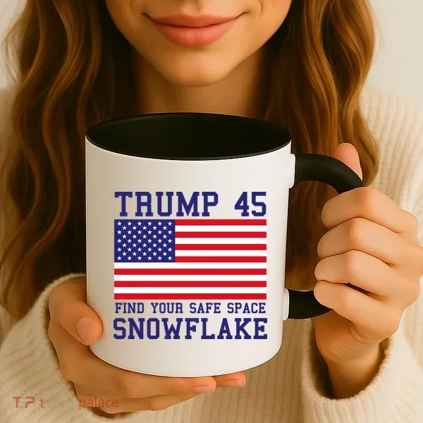 Donald Trump 45 Find Your Safe Space Snowflake USA Coffee Mug