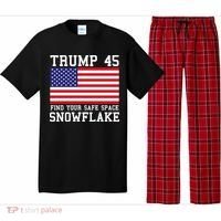 Donald Trump 45 Find Your Safe Space Snowflake USA Pajama Set thumb 0