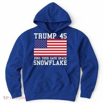 Donald Trump 45 Find Your Safe Space Snowflake USA Hoodie