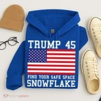 Donald Trump 45 Find Your Safe Space Snowflake USA Hoodie thumb 4