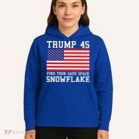 Donald Trump 45 Find Your Safe Space Snowflake USA Hoodie thumb 5