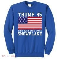 Donald Trump 45 Find Your Safe Space Snowflake USA Sweatshirt thumb 0