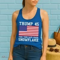 Donald Trump 45 Find Your Safe Space Snowflake USA Women's Tank Top thumb 2