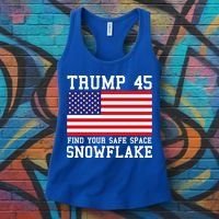 Donald Trump 45 Find Your Safe Space Snowflake USA Women's Tank Top thumb 3