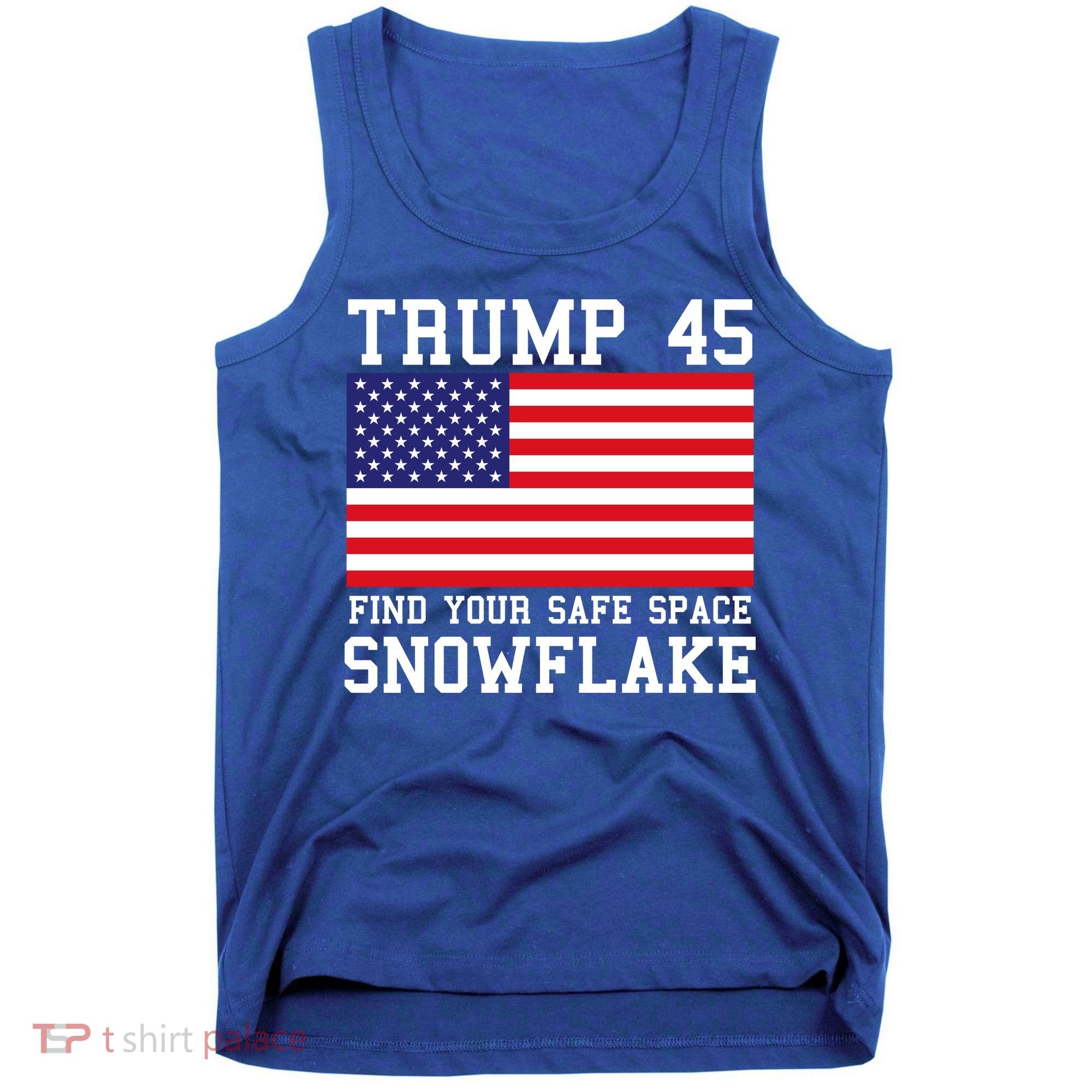 Donald Trump 45 Find Your Safe Space Snowflake USA Tank Top