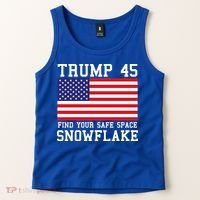 Donald Trump 45 Find Your Safe Space Snowflake USA Tank Top thumb 2