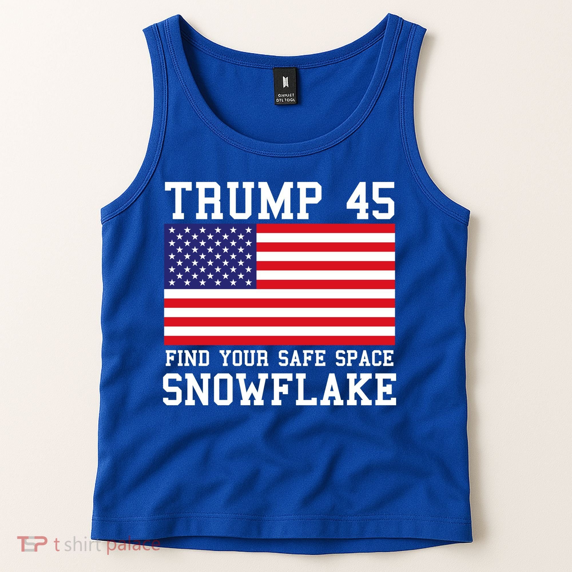 Donald Trump 45 Find Your Safe Space Snowflake USA Tank Top