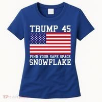 Donald Trump 45 Find Your Safe Space Snowflake USA Women's T-Shirt thumb 0