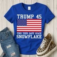 Donald Trump 45 Find Your Safe Space Snowflake USA Women's T-Shirt thumb 3