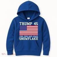 Donald Trump 45 Find Your Safe Space Snowflake USA Kids Hoodie thumb 0