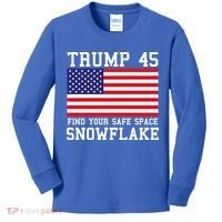 Donald Trump 45 Find Your Safe Space Snowflake USA Kids Long Sleeve Shirt thumb 0