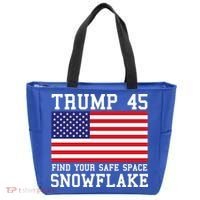 Donald Trump 45 Find Your Safe Space Snowflake USA Tote Bag thumb 0