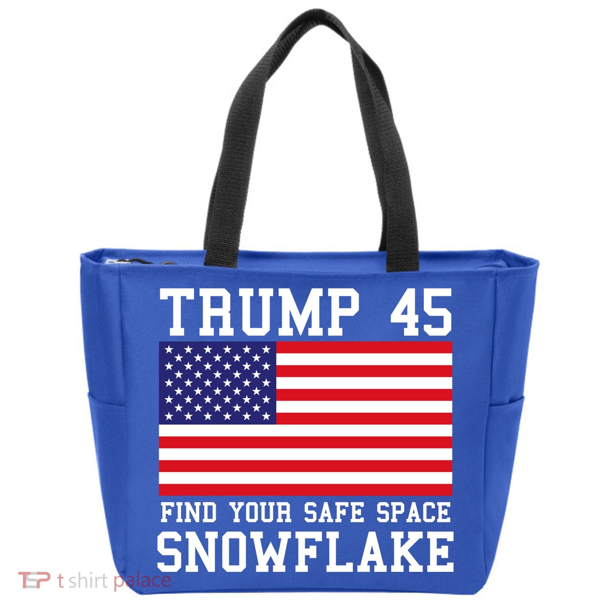Donald Trump 45 Find Your Safe Space Snowflake USA Tote Bag