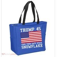 Donald Trump 45 Find Your Safe Space Snowflake USA Tote Bag thumb 2