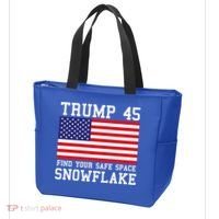 Donald Trump 45 Find Your Safe Space Snowflake USA Tote Bag thumb 3