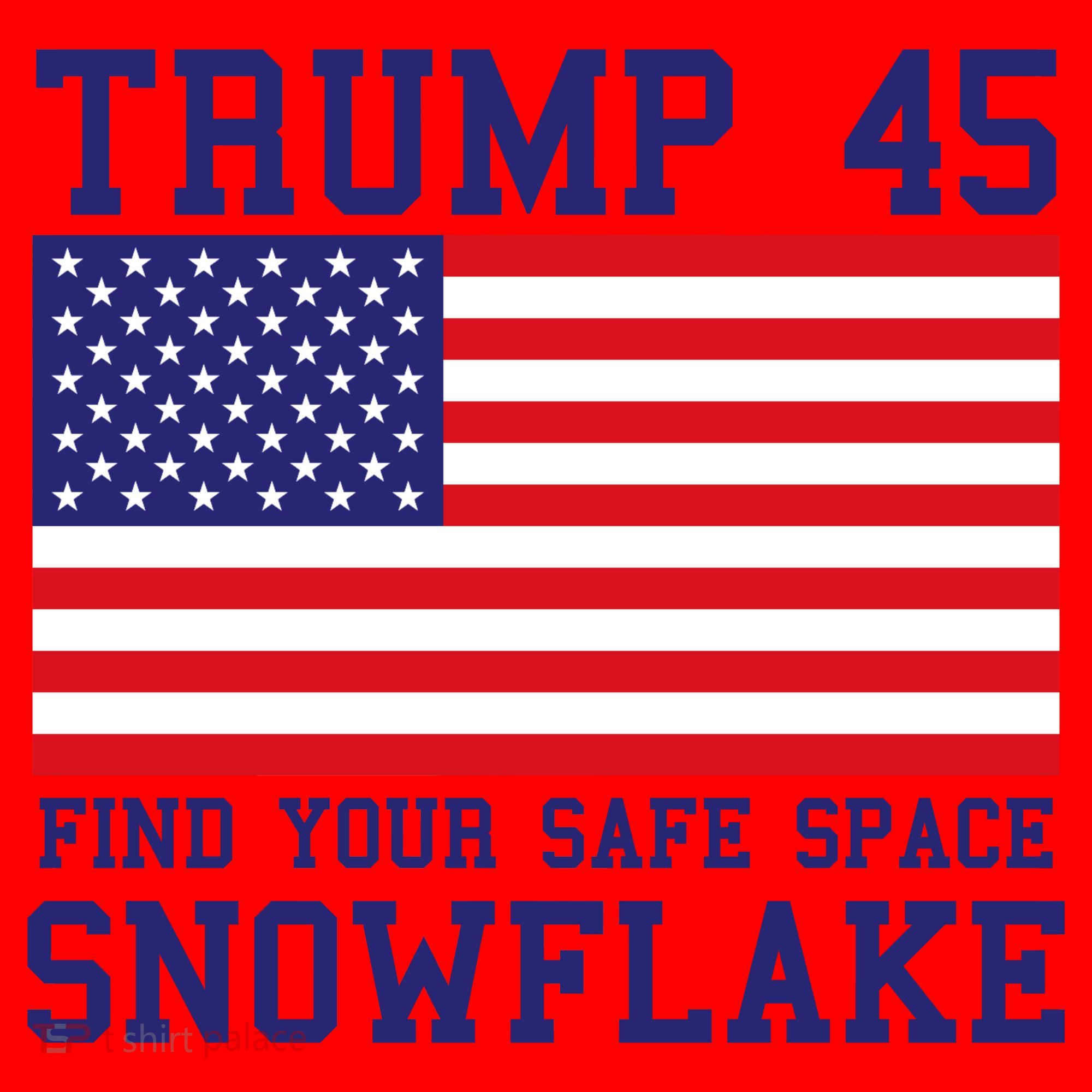 Donald Trump 45 Find Your Safe Space Snowflake USA Santa Hat