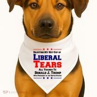 Donald Trump 45TH PRESIDENT POTUS Liberal Tears USA-Made Doggie Bandana thumb 1