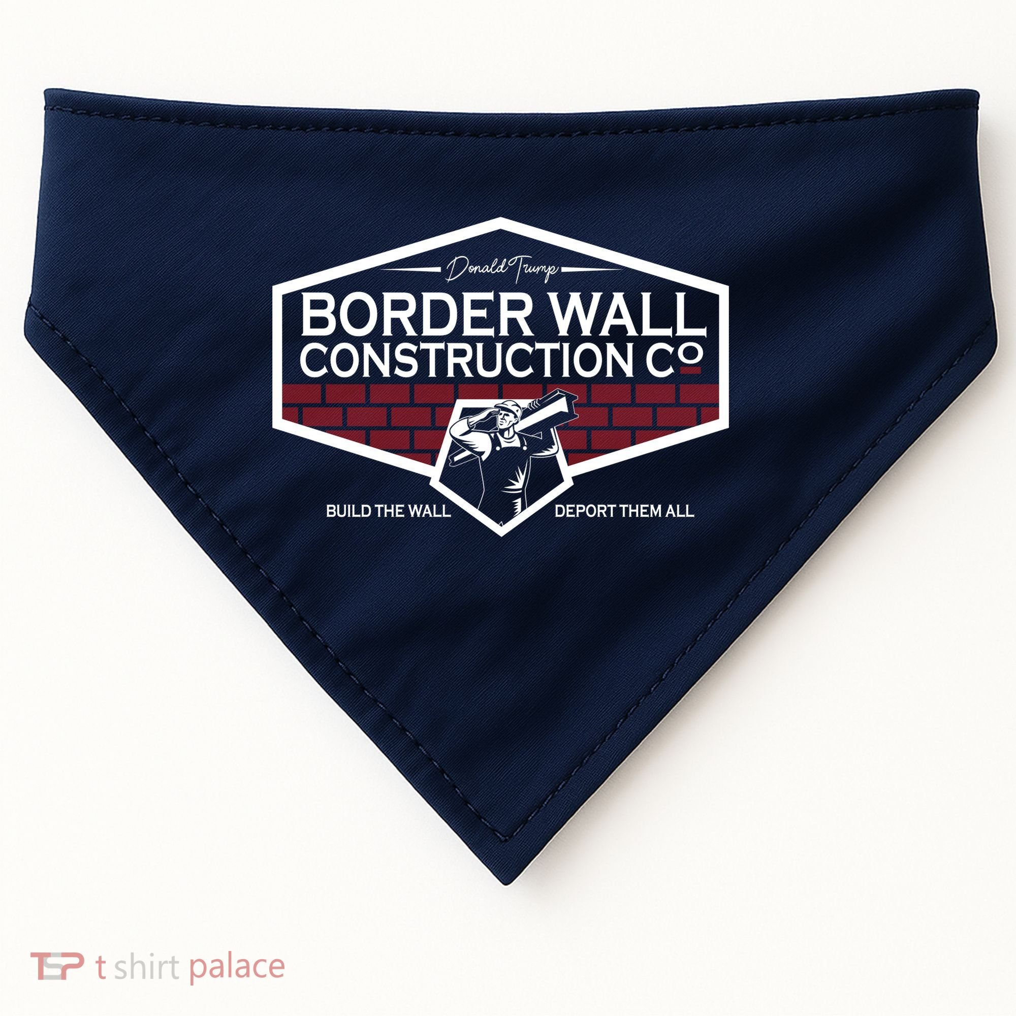 Donald Trump Border Wall Construction USA-Made Doggie Bandana