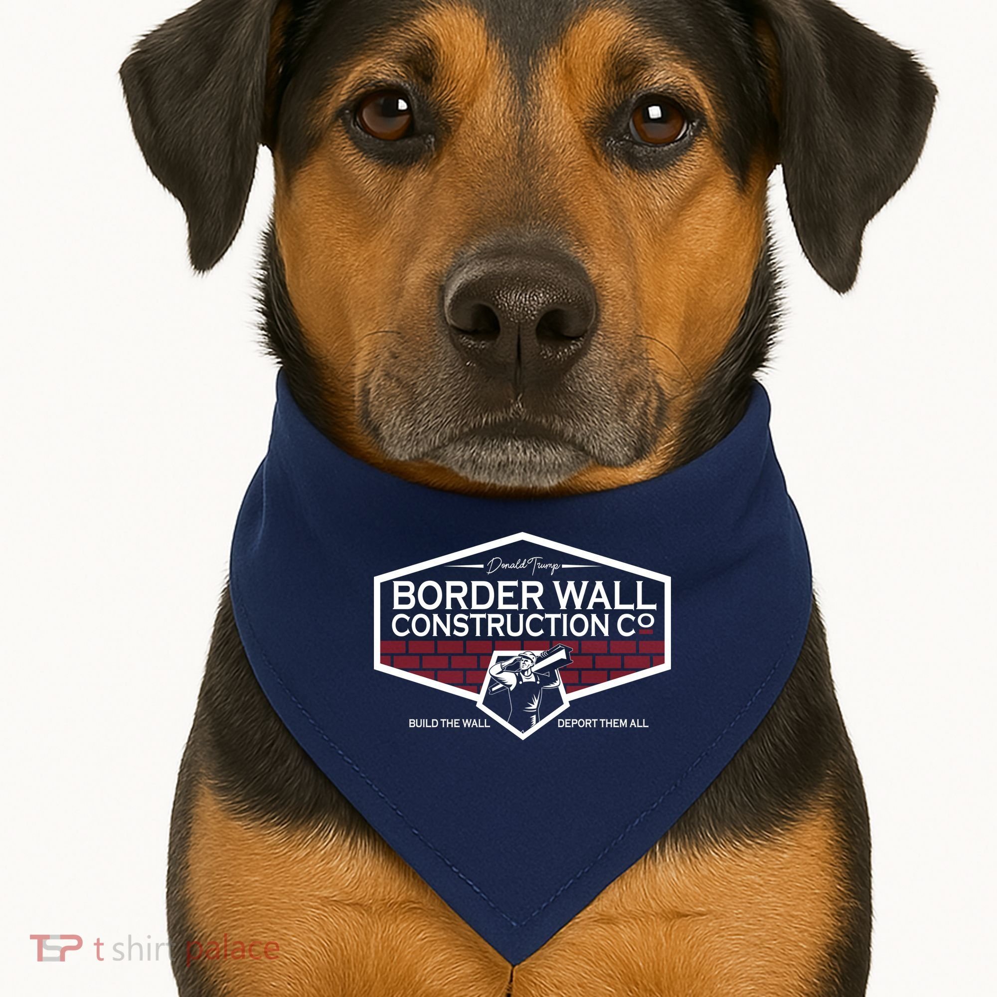 Donald Trump Border Wall Construction USA-Made Doggie Bandana