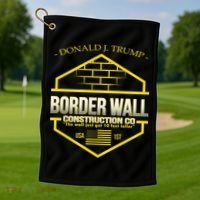 Donald Trump Border Wall Construction Co Golf Towel thumb 1
