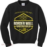 Donald Trump Border Wall Construction Co Kids Sweatshirt thumb 0
