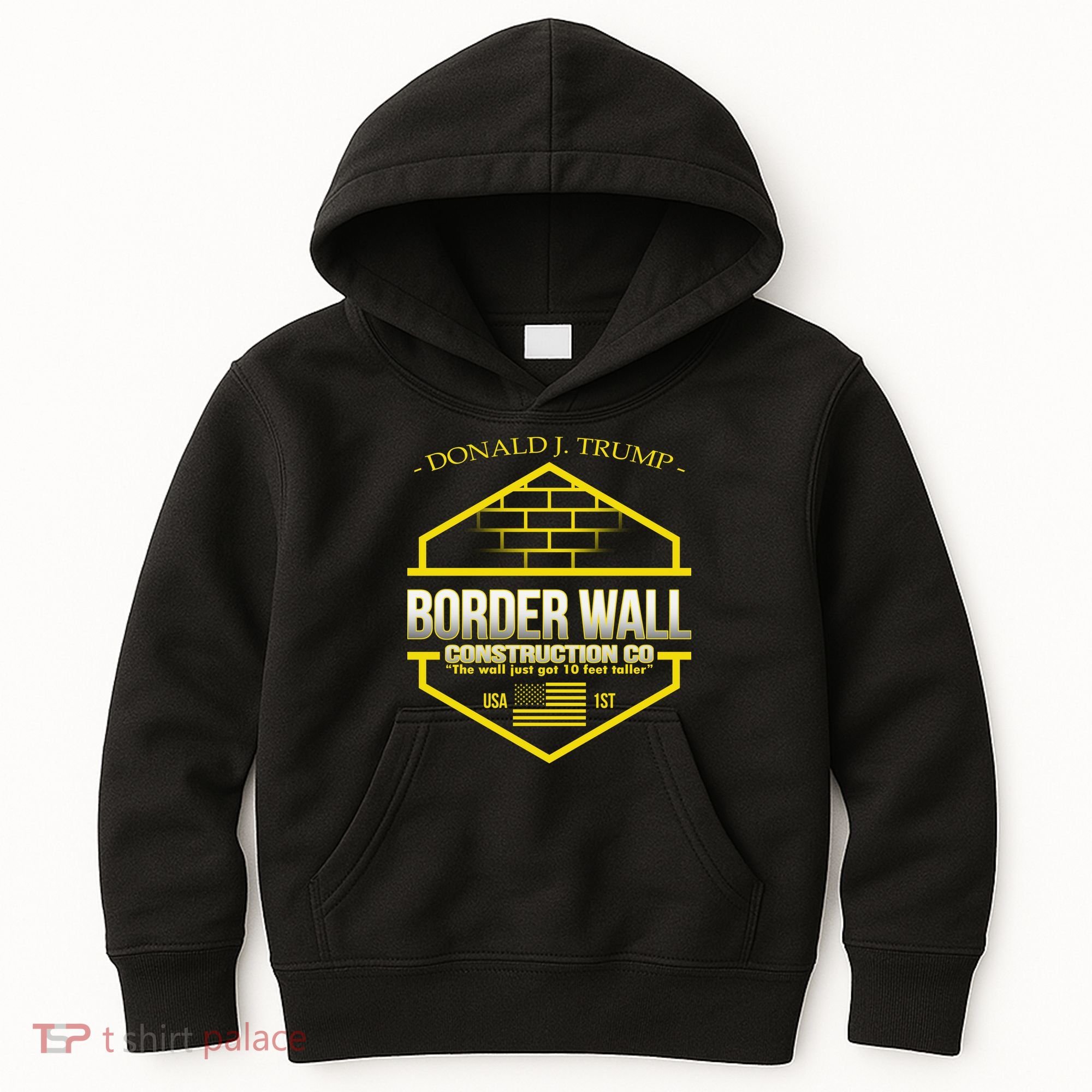 Donald Trump Border Wall Construction Co Kids Hoodie
