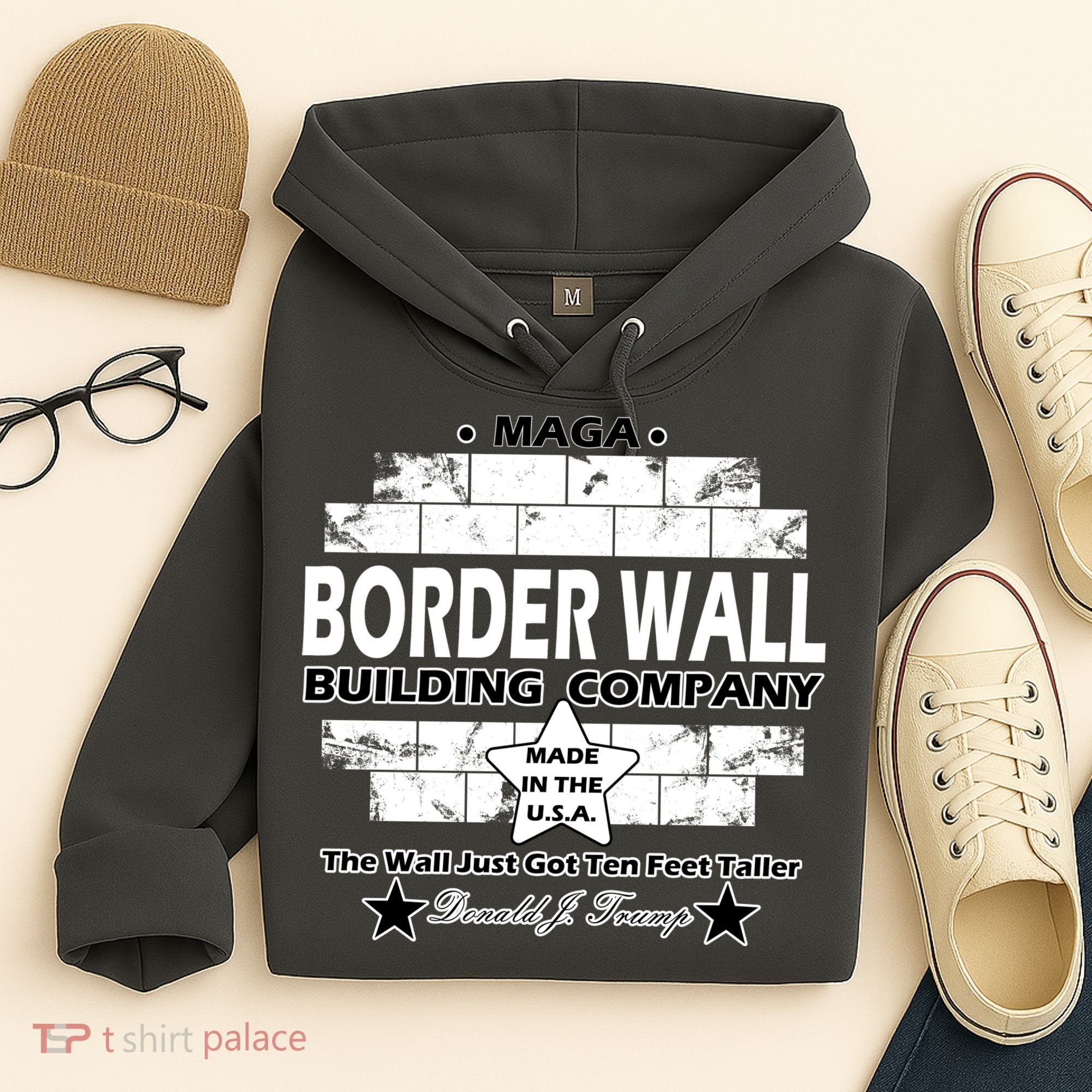 Donald Trump Border Wall Construction Company Hoodie