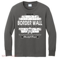 Donald Trump Border Wall Construction Company Kids Long Sleeve Shirt thumb 0