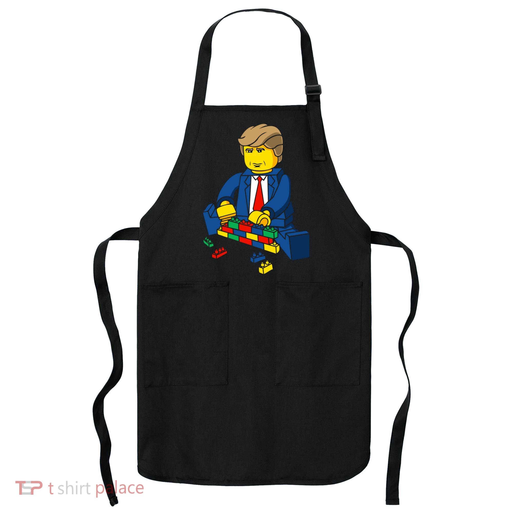 Donald Trump Building a Wall out of Toys Apron