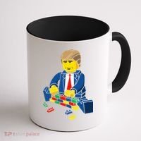 Donald Trump Building a Wall out of Toys Coffee Mug thumb 1