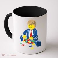 Donald Trump Building a Wall out of Toys Coffee Mug thumb 0