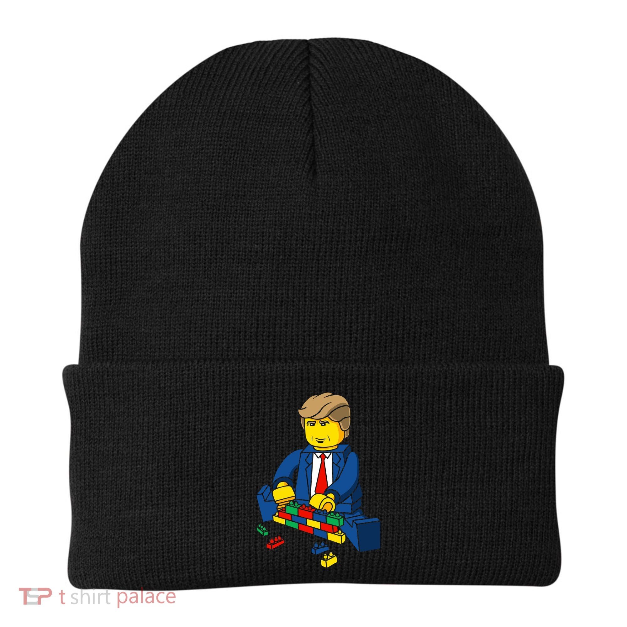 Donald Trump Building a Wall out of Toys Beanie