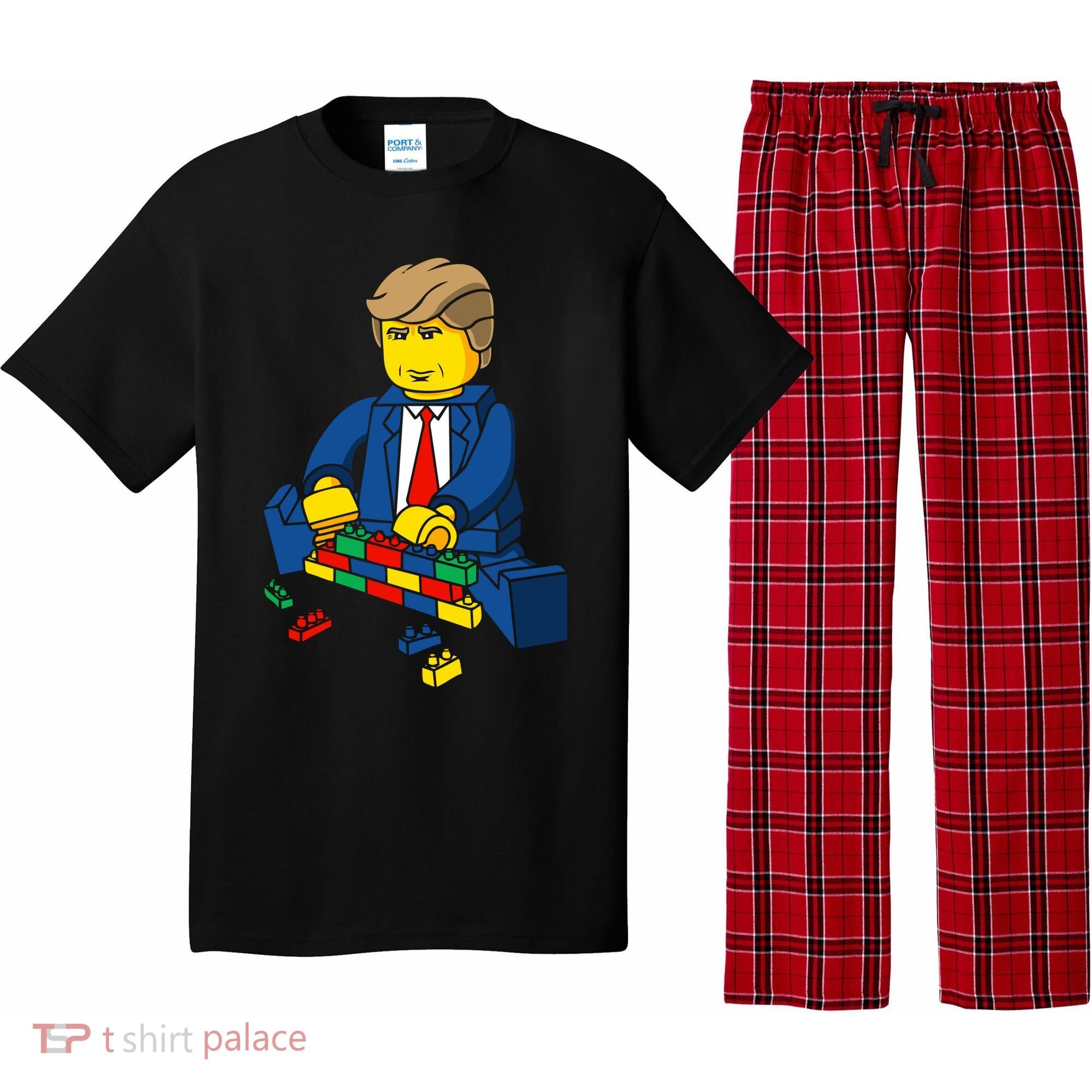 Donald Trump Building a Wall out of Toys Pajama Set