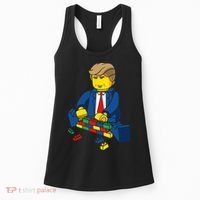 Donald Trump Building a Wall out of Toys Women's Tank Top thumb 0