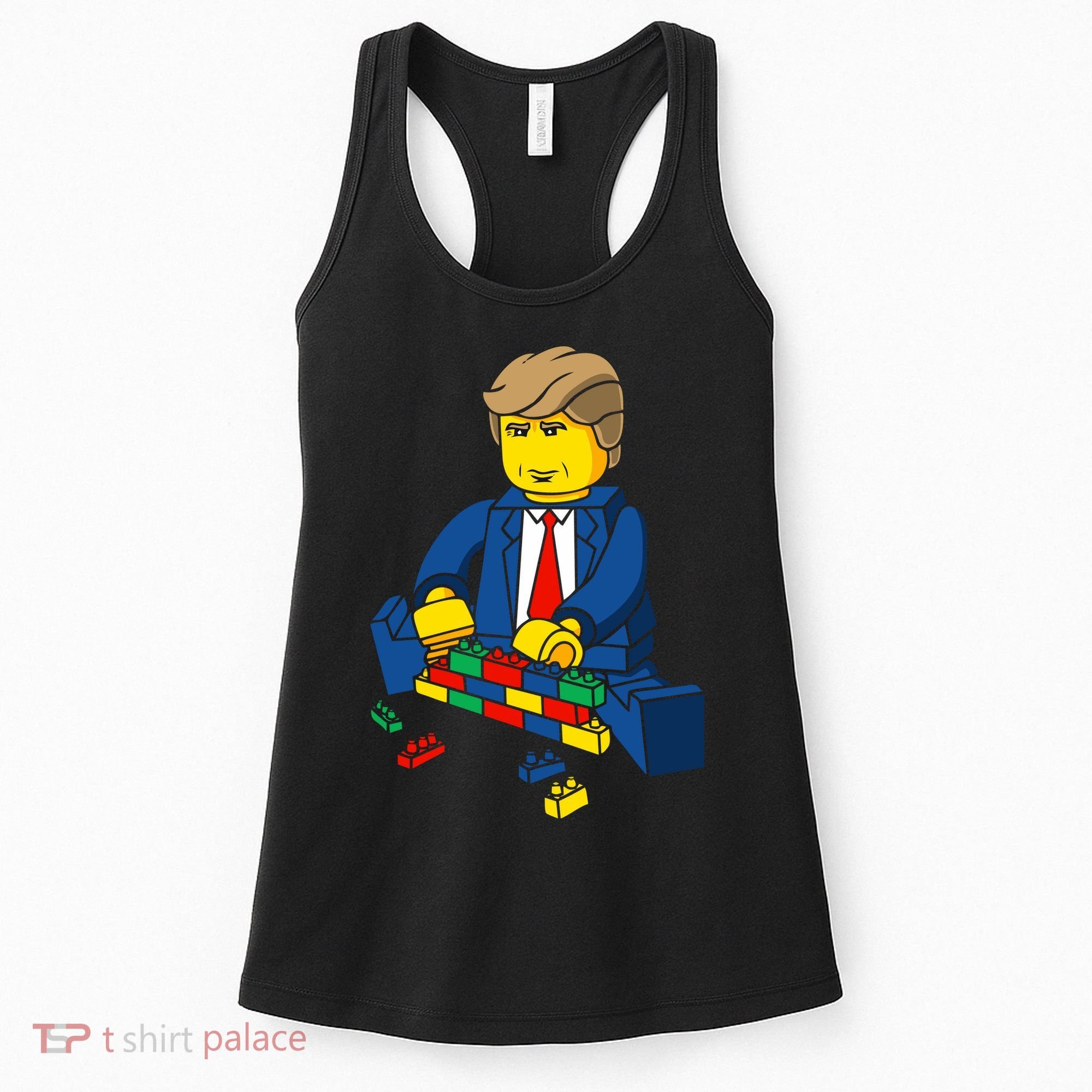 Donald Trump Building a Wall out of Toys Women's Tank Top