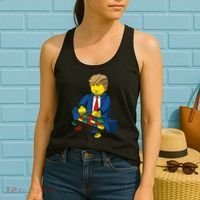 Donald Trump Building a Wall out of Toys Women's Tank Top thumb 2