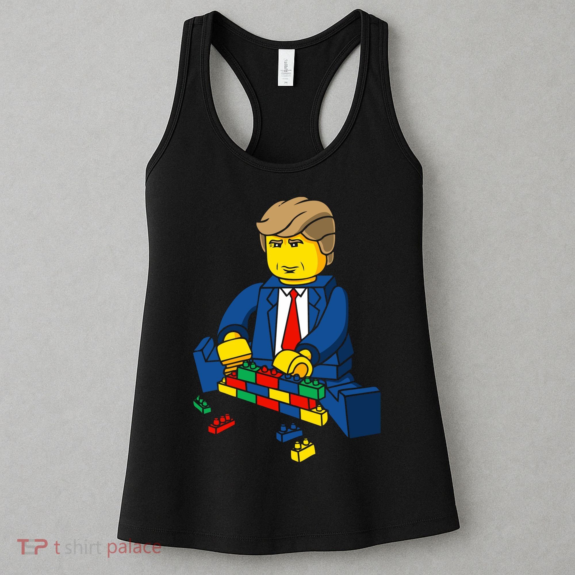 Donald Trump Building a Wall out of Toys Women's Tank Top