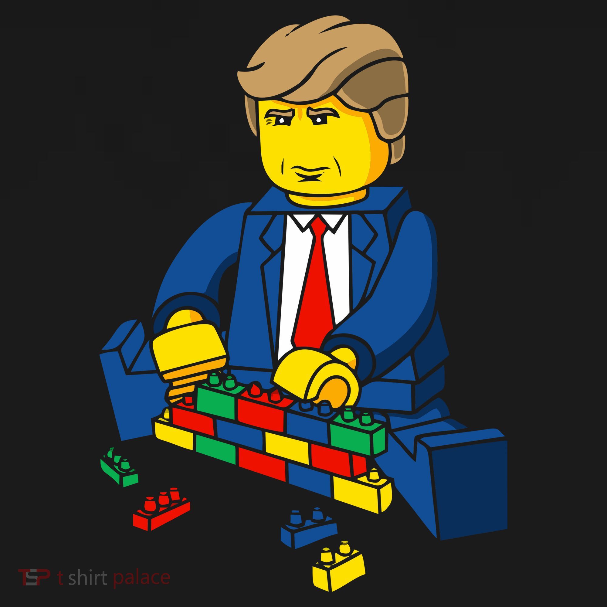 Donald Trump Building a Wall out of Toys Women's Tank Top
