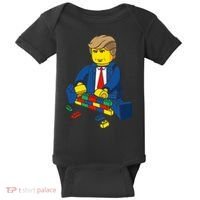 Donald Trump Building a Wall out of Toys Baby Bodysuit thumb 0