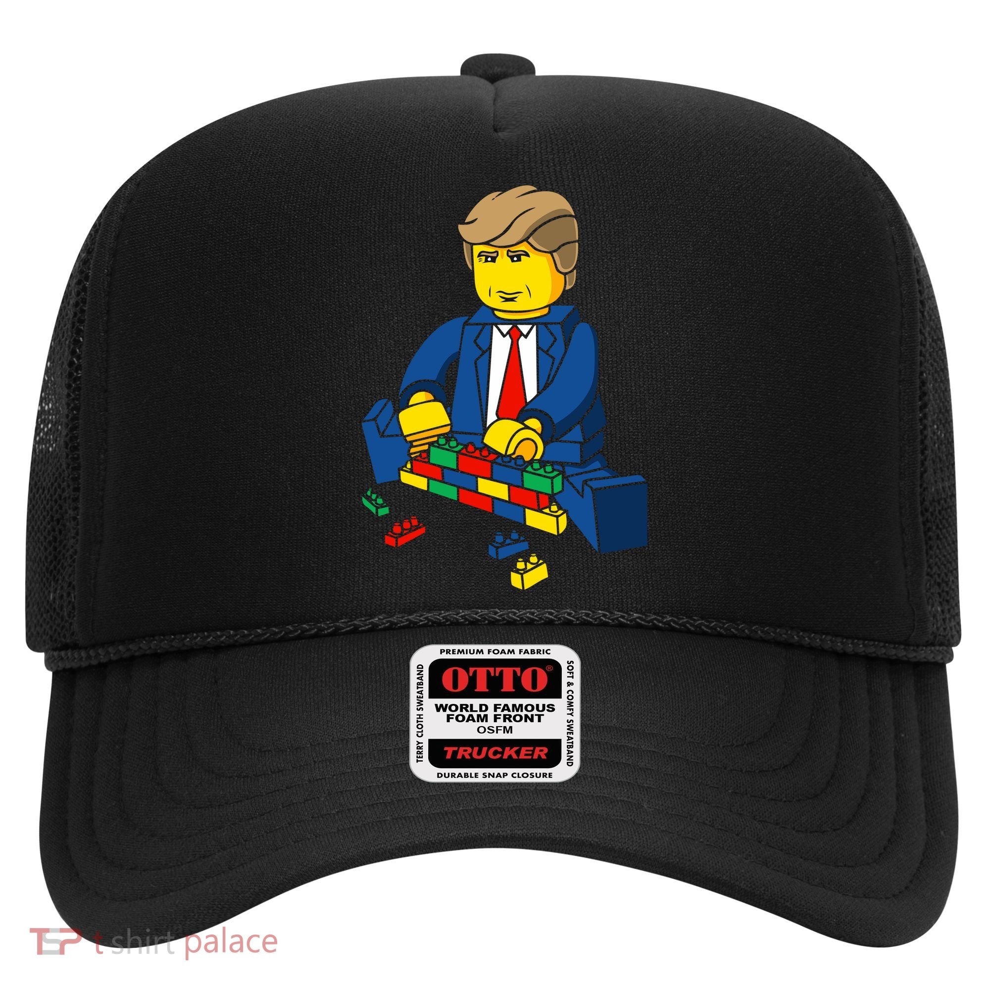 Donald Trump Building a Wall out of Toys Hat